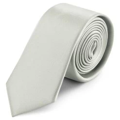 6 Cm Light Grey Satin Skinny Tie