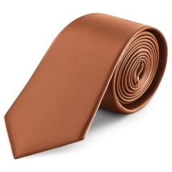 8 Cm Cognac Satin Tie