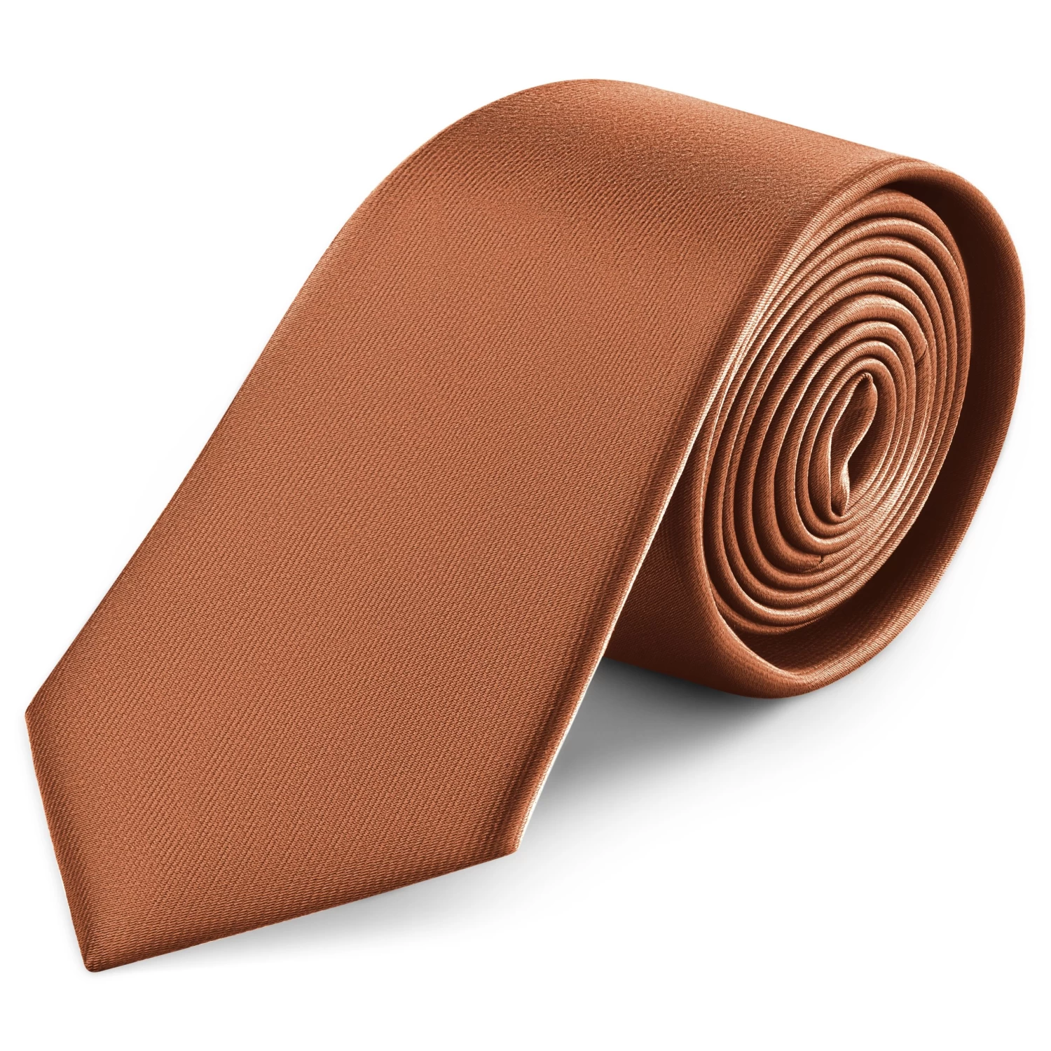 8 Cm Cognac Satin Tie