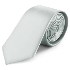 8 Cm Silver-tone Satin Tie