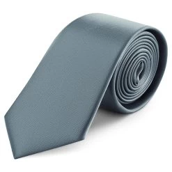 8 Cm Smoke Grey Satin Tie