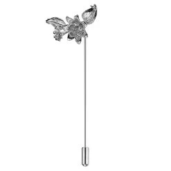 Silver-Tone Flower Lapel Pin