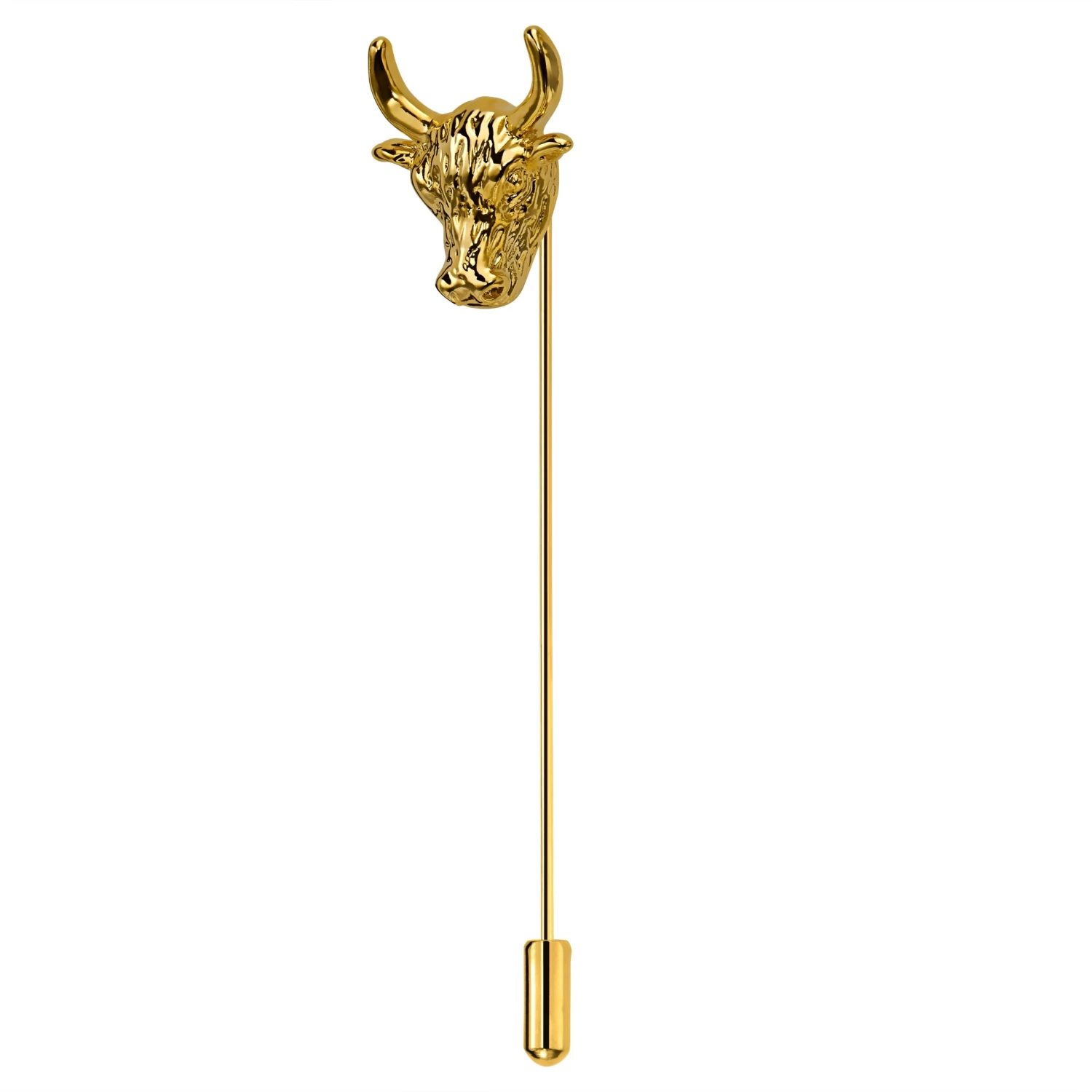 Gold-Tone Bull’s Head Lapel Pin
