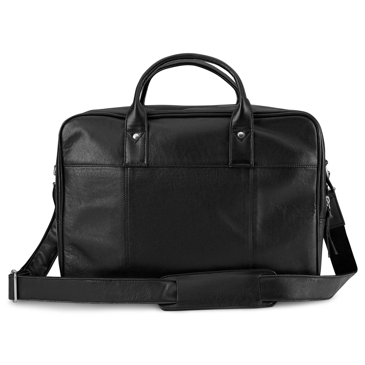 Fidei | Large Black Full Grain Goat Leather Laptop Bag - Image 7