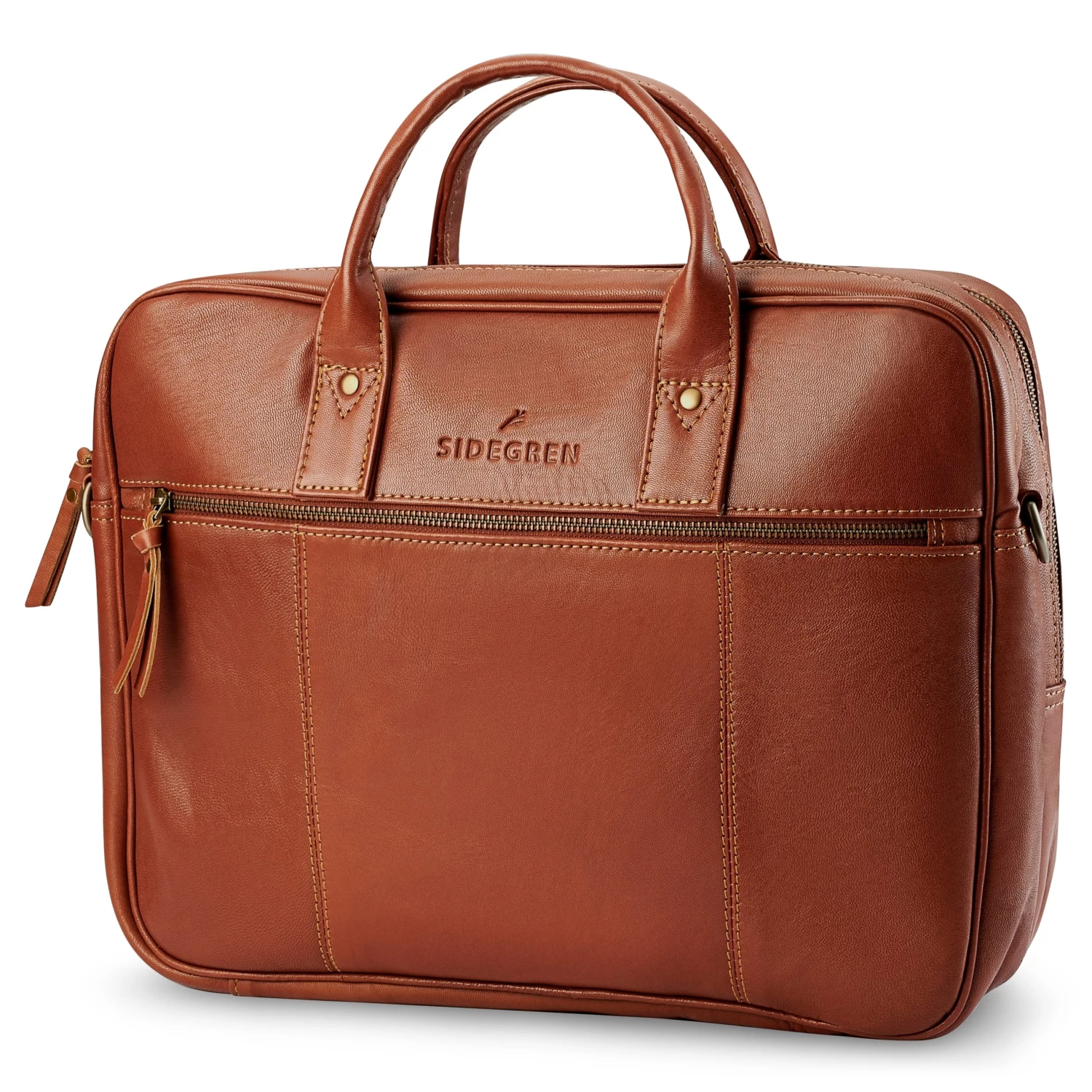 Fidei | Large Mocha Full Grain Goat Leather Laptop Bag