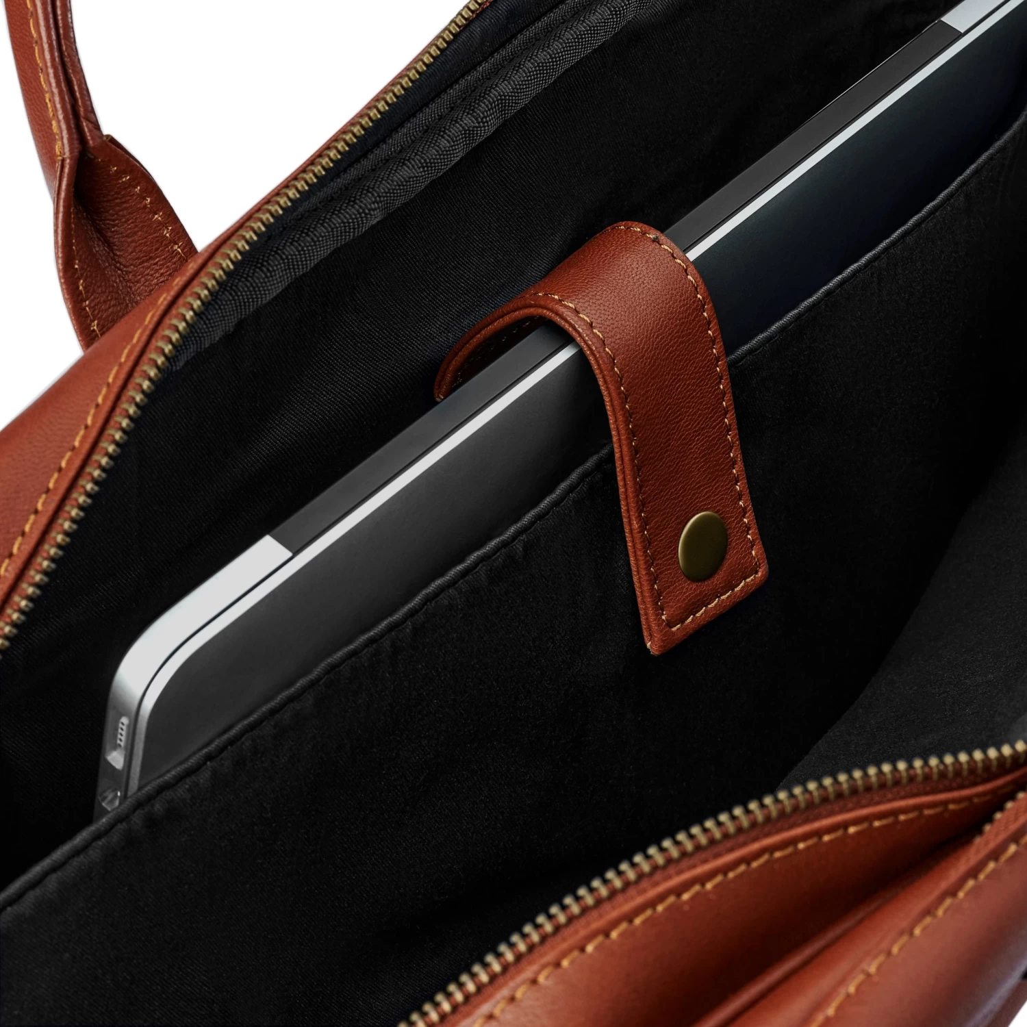 Fidei | Large Mocha Full Grain Goat Leather Laptop Bag - Image 12