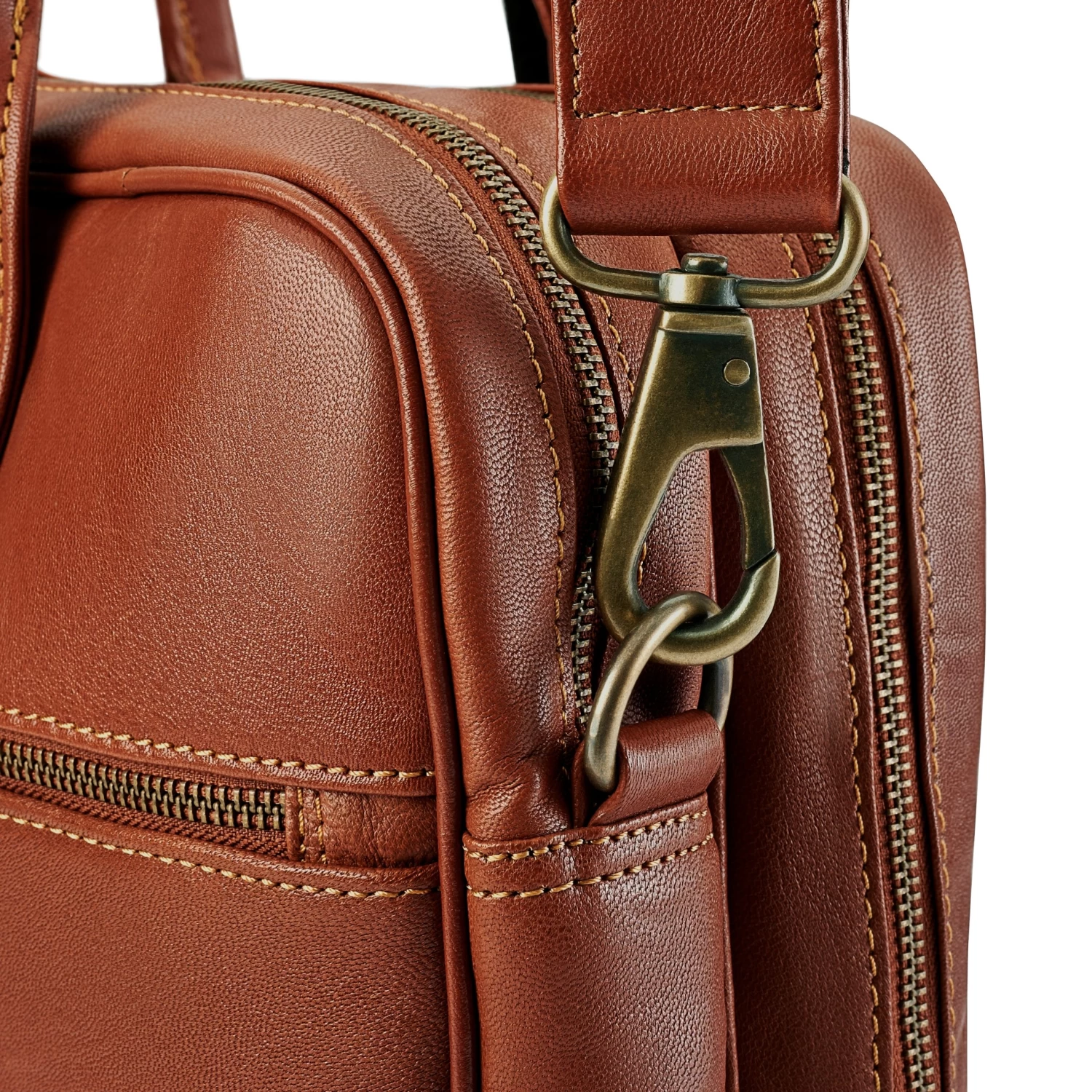 Fidei | Large Mocha Full Grain Goat Leather Laptop Bag - Image 8