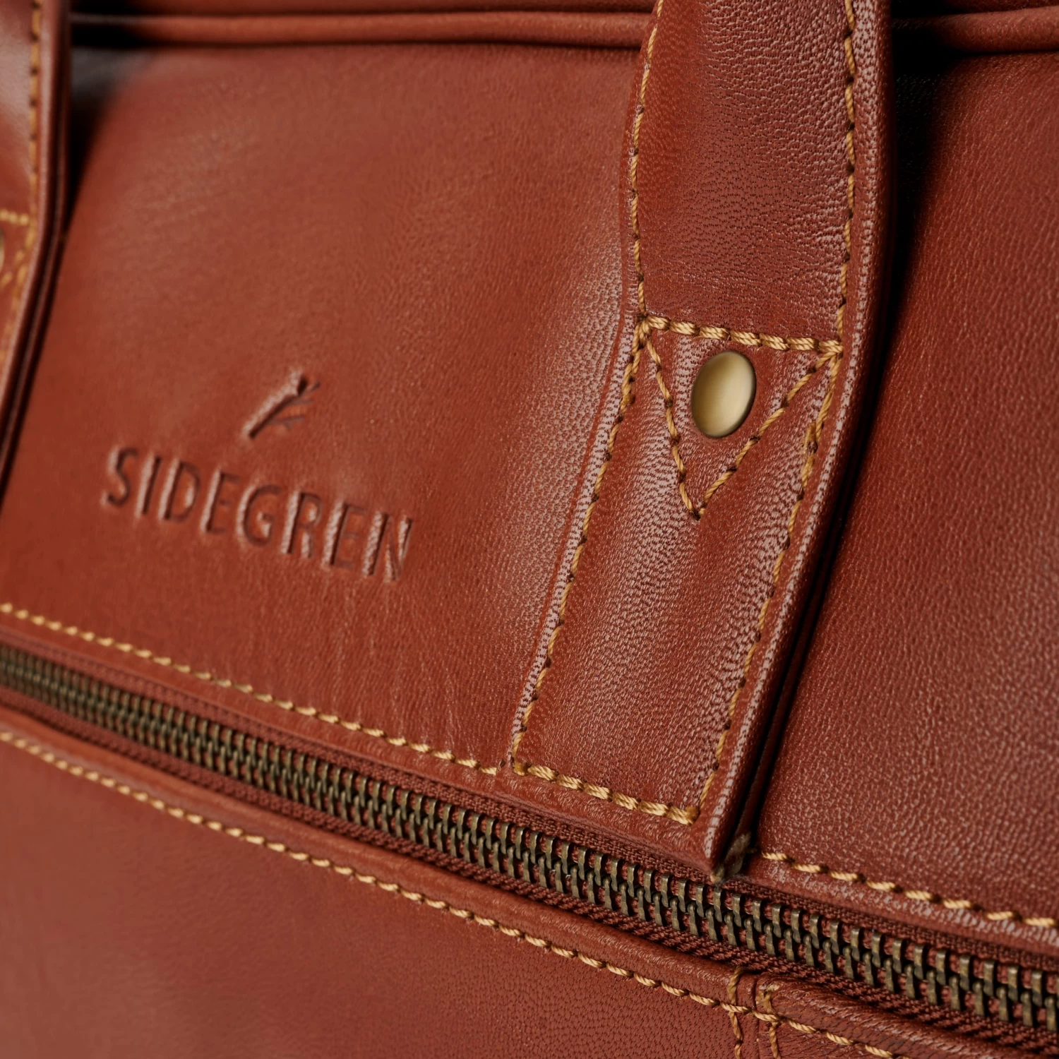 Fidei | Large Mocha Full Grain Goat Leather Laptop Bag - Image 9