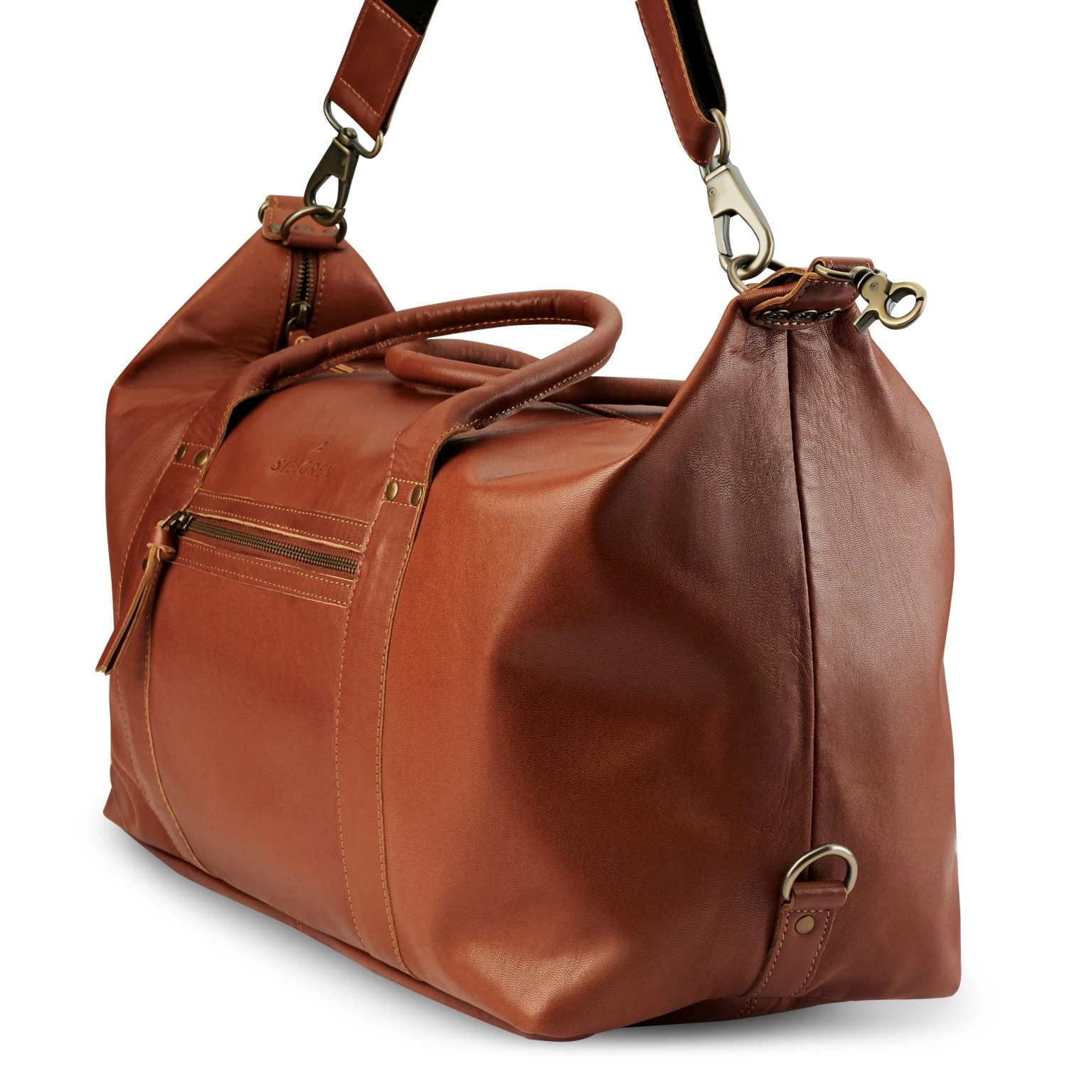 Fidei | Mocha Full Grain Goat Leather Weekend Bag - Image 5