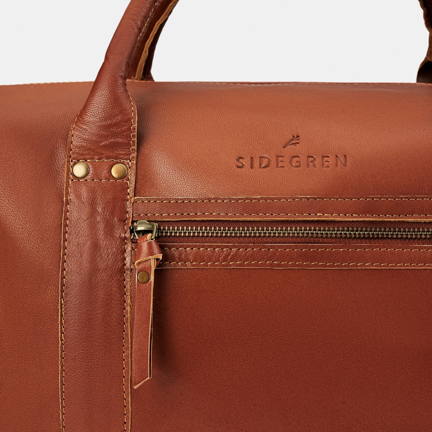 Fidei | Mocha Full Grain Goat Leather Weekend Bag - Image 7