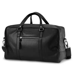 Fidei | Large Black Full Grain Goat Leather Weekend Bag