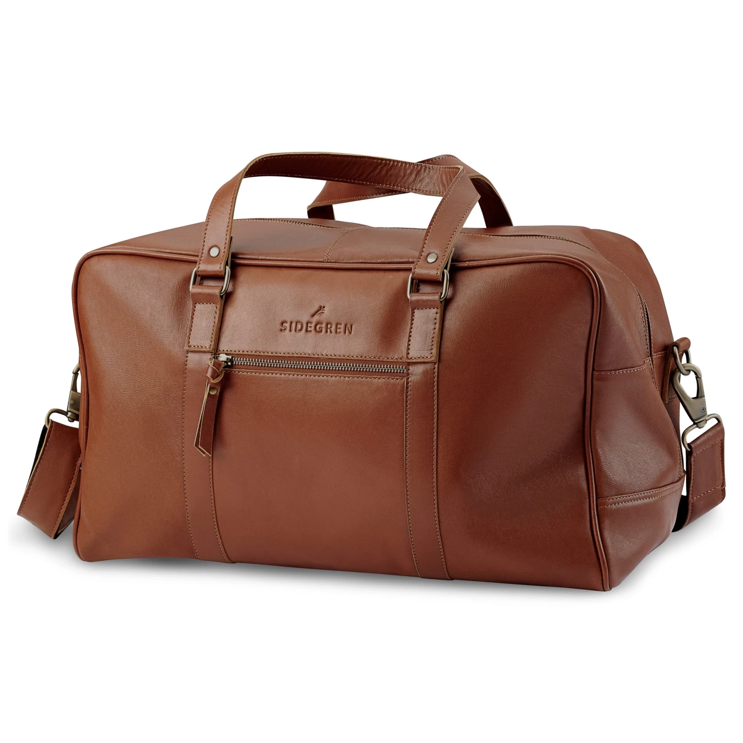 Fidei | Large Mocha Full Grain Goat Leather Weekend Bag