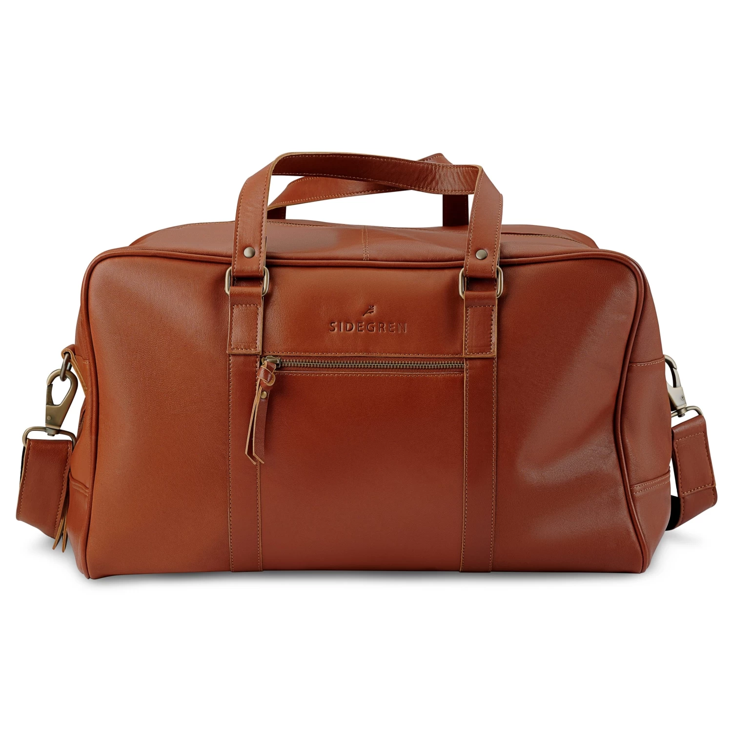 Fidei | Large Mocha Full Grain Goat Leather Weekend Bag - Image 4