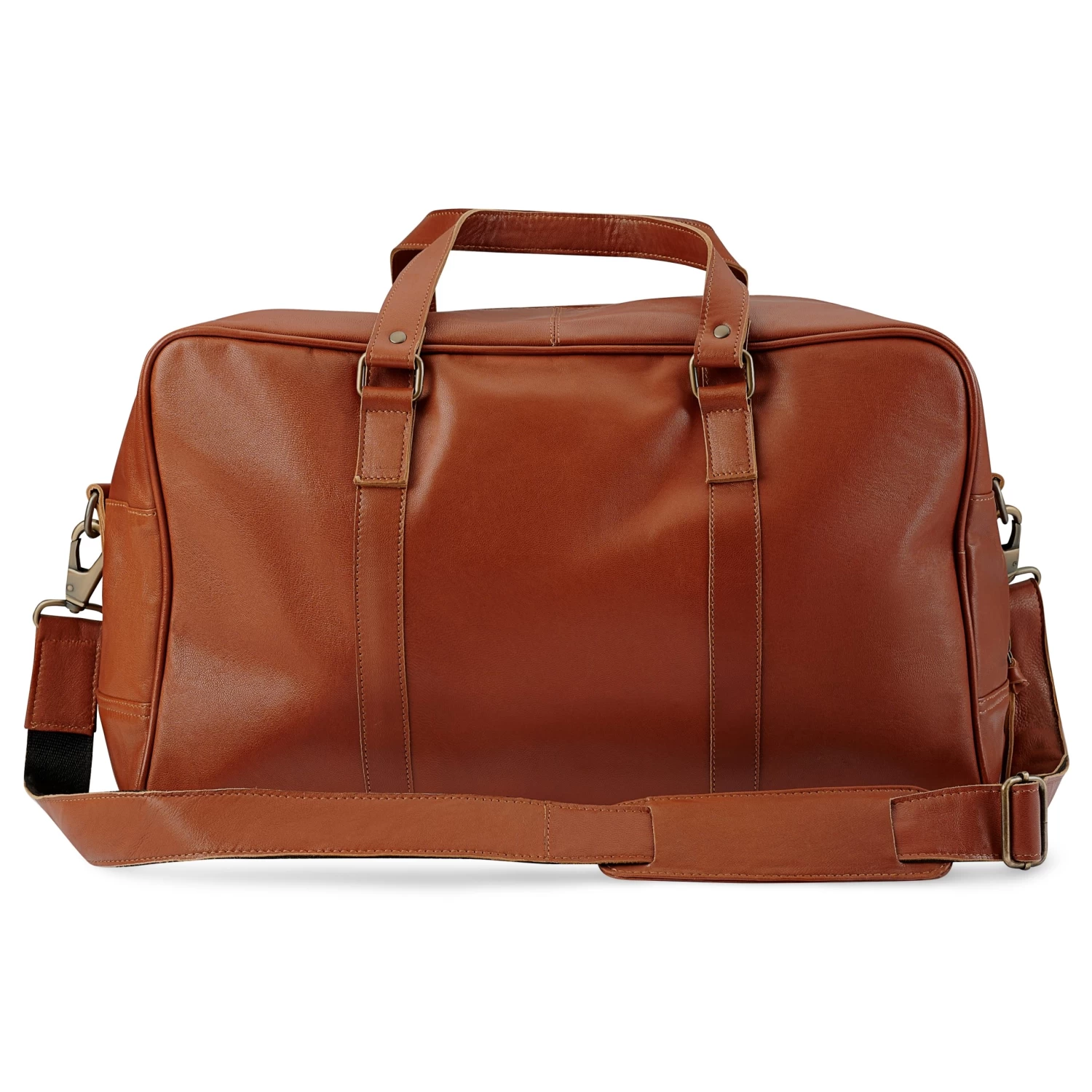 Fidei | Large Mocha Full Grain Goat Leather Weekend Bag - Image 3