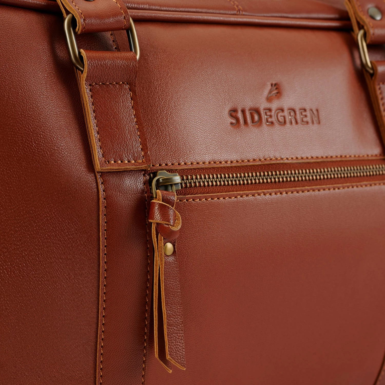 Fidei | Large Mocha Full Grain Goat Leather Weekend Bag - Image 7