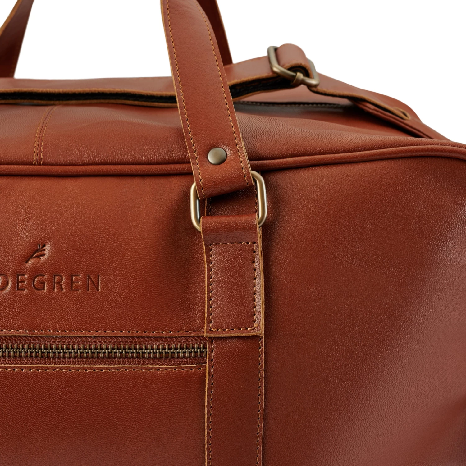 Fidei | Large Mocha Full Grain Goat Leather Weekend Bag - Image 8