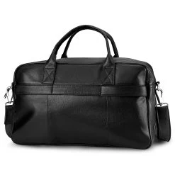 Fidei | Slim Black Full Grain Goat Leather Weekend Bag