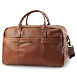 Fidei | Slim Mocha Full Grain Goat Leather Weekend Bag