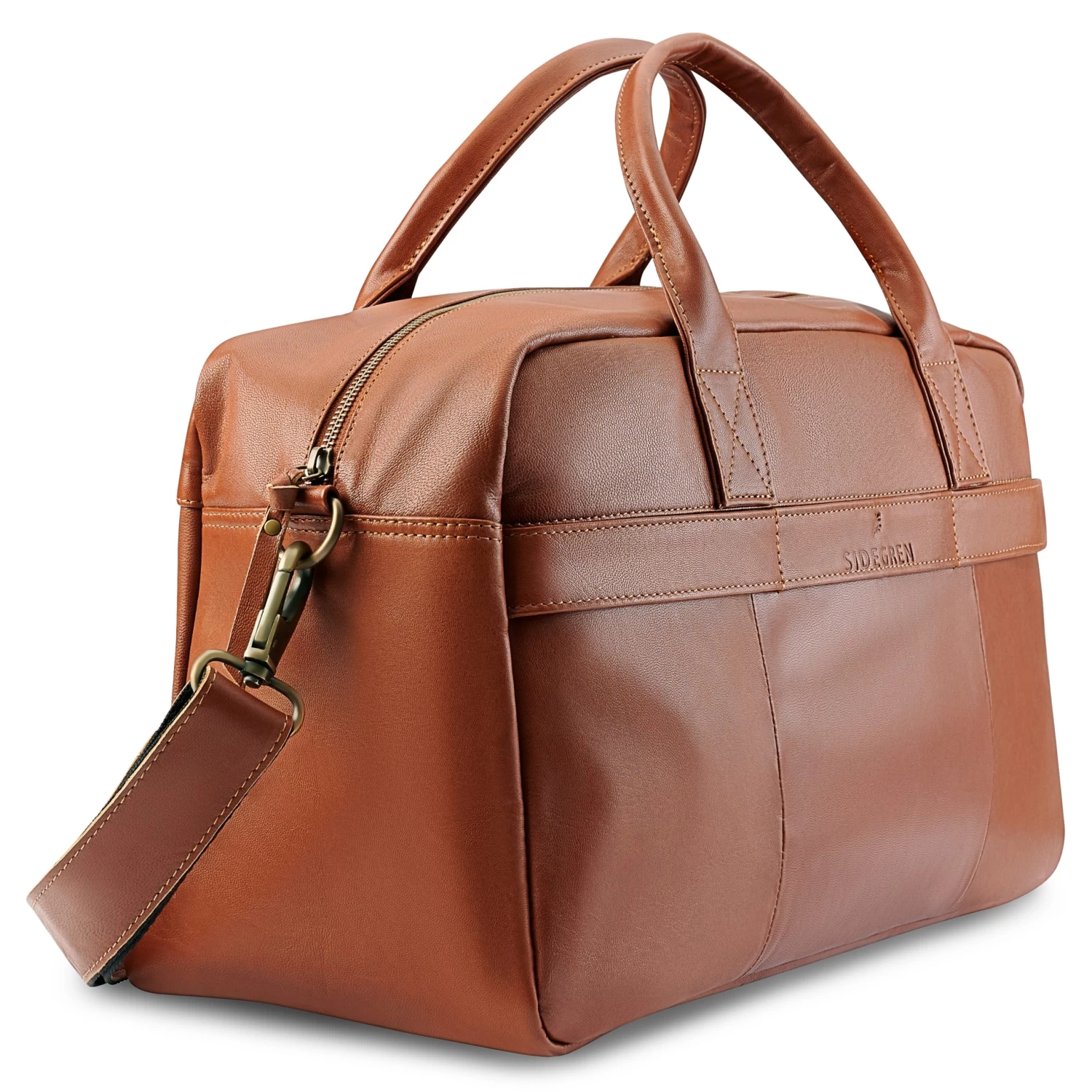 Fidei | Slim Mocha Full Grain Goat Leather Weekend Bag - Image 2