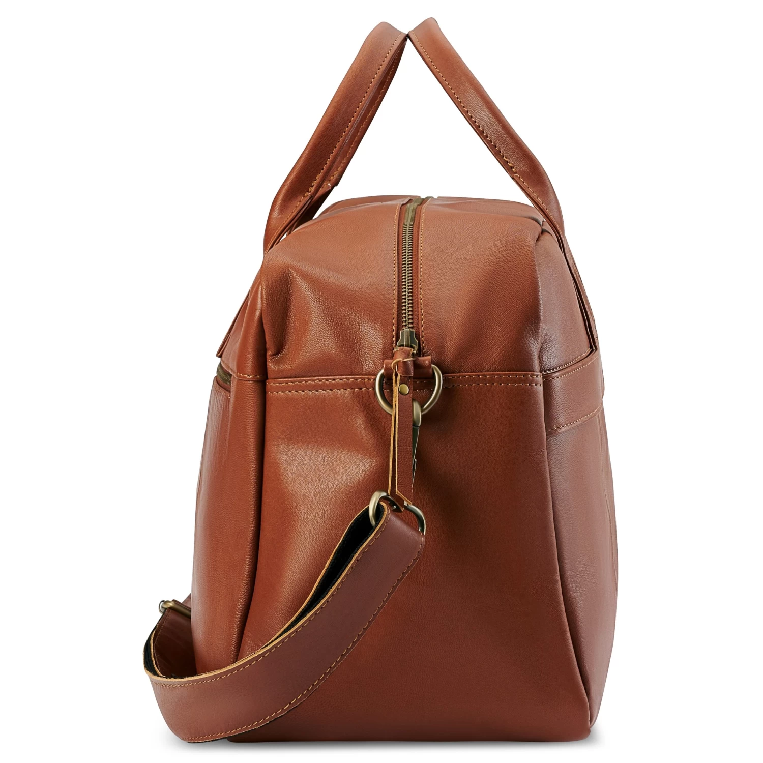 Fidei | Slim Mocha Full Grain Goat Leather Weekend Bag - Image 3