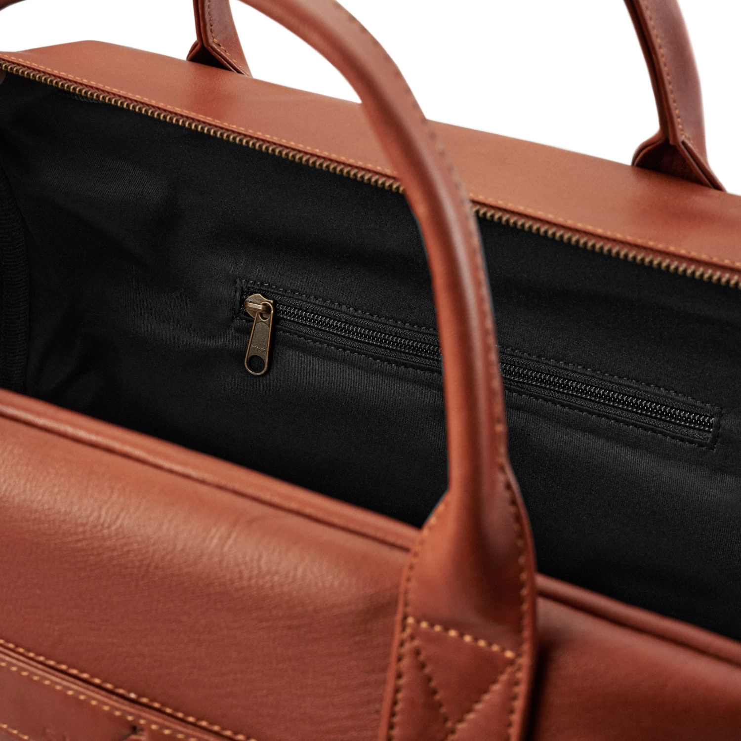 Fidei | Slim Mocha Full Grain Goat Leather Weekend Bag - Image 7