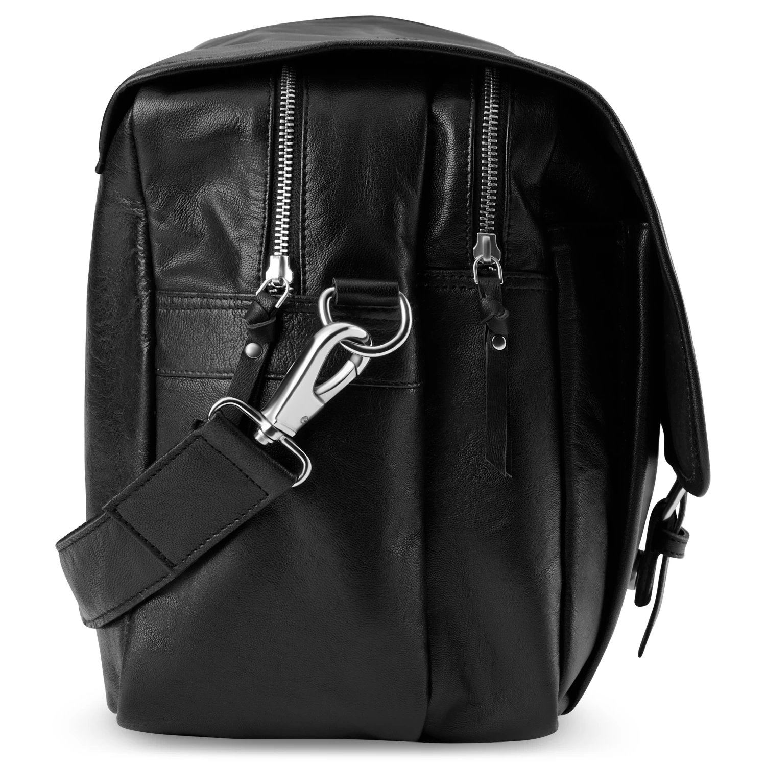 Fidei | Black Full Grain Goat Leather Business Weekend Bag - Image 2