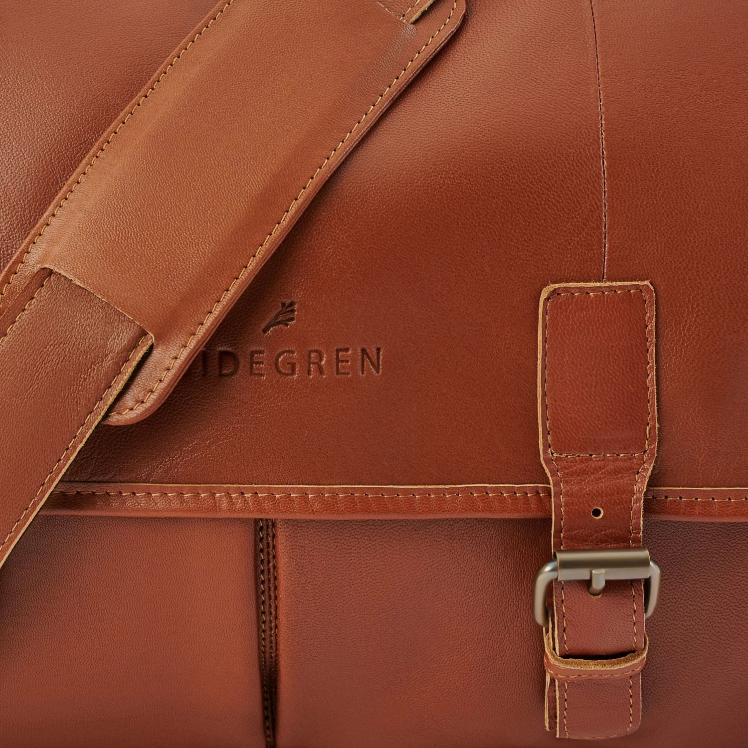 Fidei | Mocha Full Grain Goat Leather Business Weekend Bag - Image 8