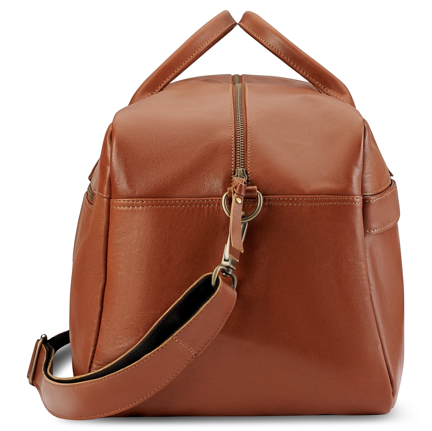 Fidei | Large Mocha Full Grain Goat Leather Travel Bag - Image 3