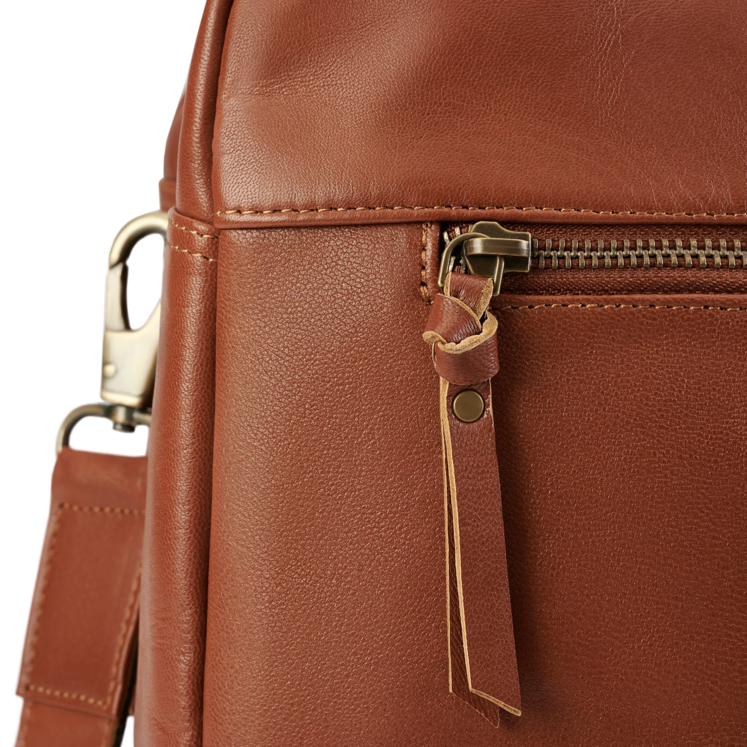 Fidei | Large Mocha Full Grain Goat Leather Travel Bag - Image 8