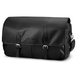 Fidei | Black Full Grain Goat Leather Business Travel Bag