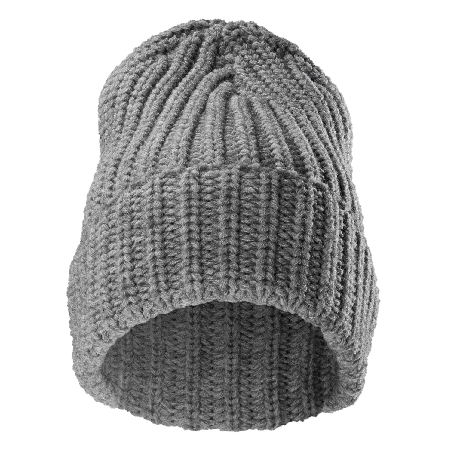 Montagna | Camouflage Gray Chunky Knitted Rib Beanie - Image 7