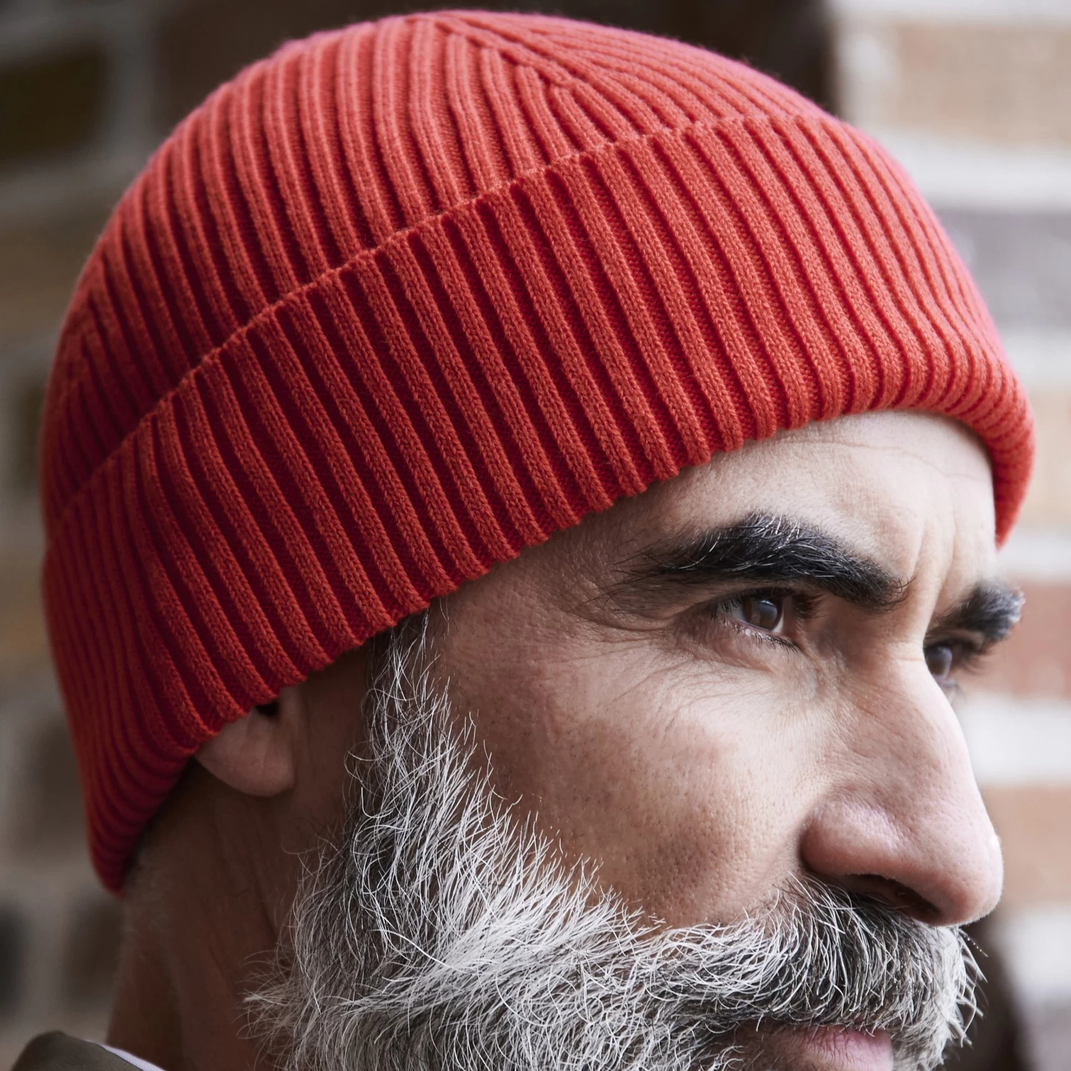 Kite | Cherry Red Lightweight Organic Cotton Chunky Knitted Rib Beanie - Image 6