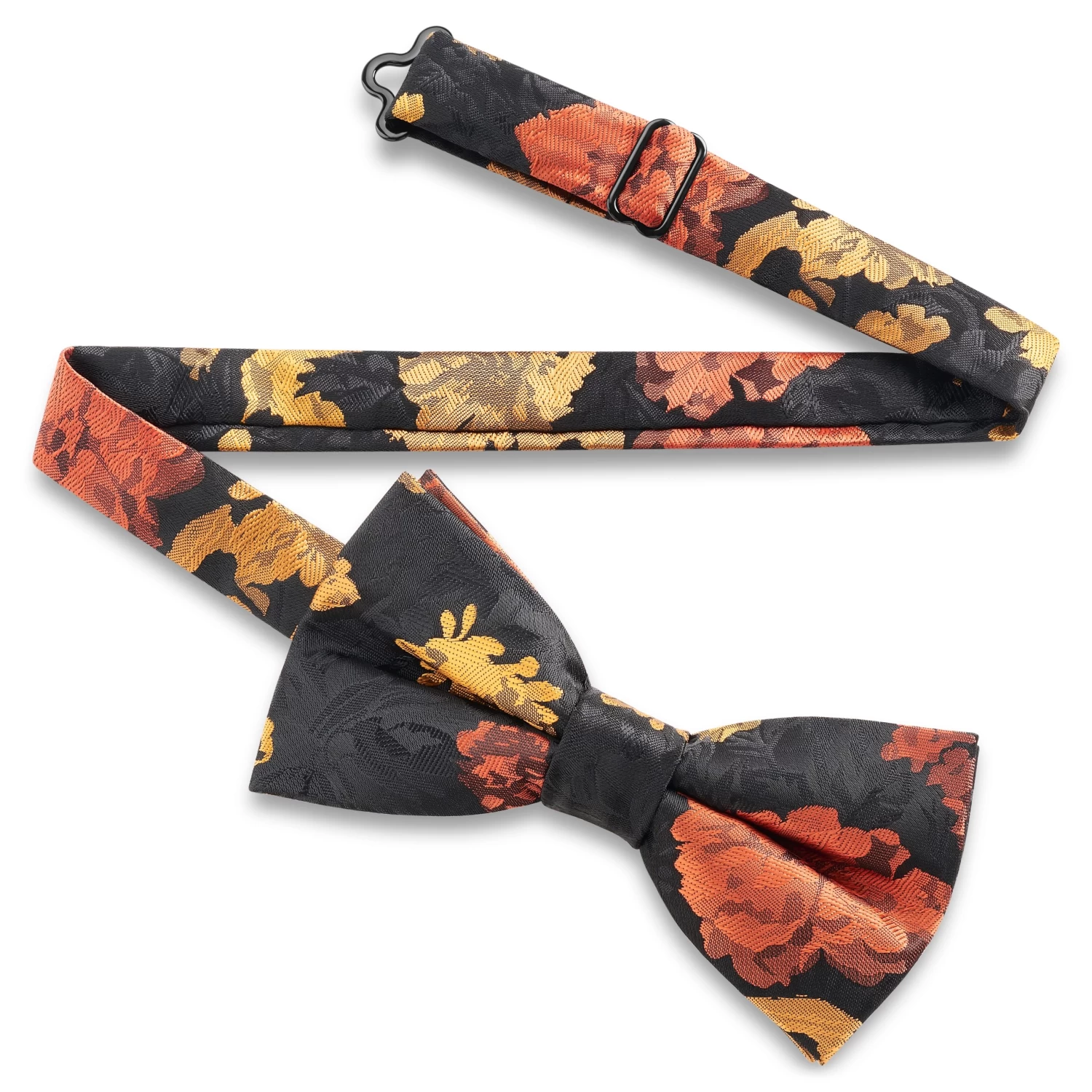 Dianthus | Black, Orange And Yellow Flower Pre-Tied Bow Tie - Image 2