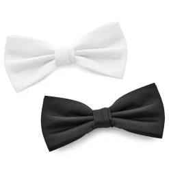 Black And White Pre-Tied Bow Tie Set