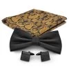 Black And Paisley Suit Accessory Set