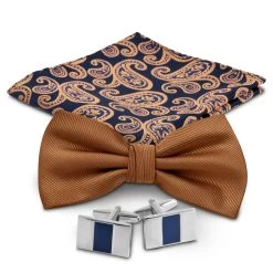 Cognac And Navy Suit Accessory Set