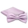 Light Violet Pre-Tied Bow Tie And Pocket Square Set