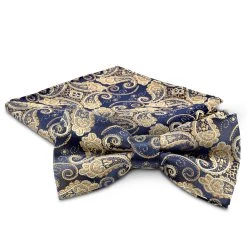 Paisley Pre-Tied Bow Tie And Pocket Square Set