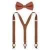 Brown Pre-Tied Bow Tie And Braces Set