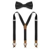 Black Pre-Tied Bow Tie And Braces Set