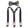 Pre-Tied Paisley Bow Tie And Blue Braces Set