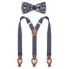 Navy Pre-Tied Christmas Bow Tie And Braces Set