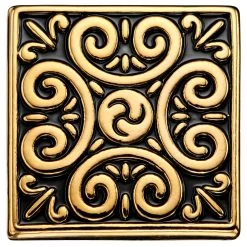 Meraklis | Gold-Tone And Black Patterned Lapel Pin
