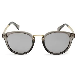 Gold-Tone & Grey Polarised Sunglasses