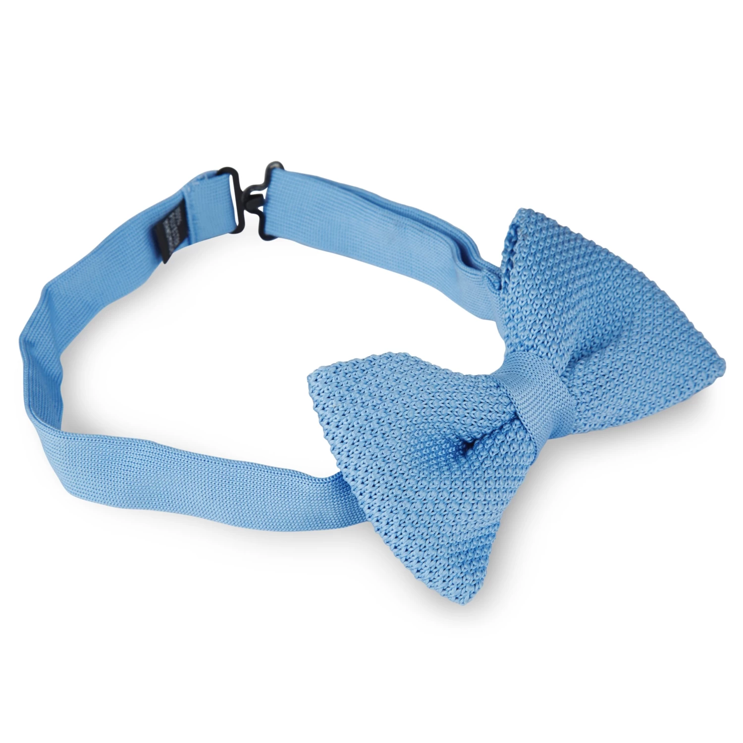 Baby Blue Knitted Pre-Tied Bow Tie - Image 2