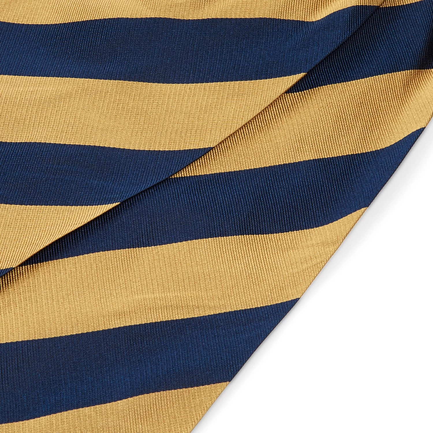 Navy Blue & Gold-Tone Striped Silk Cravat - Image 2