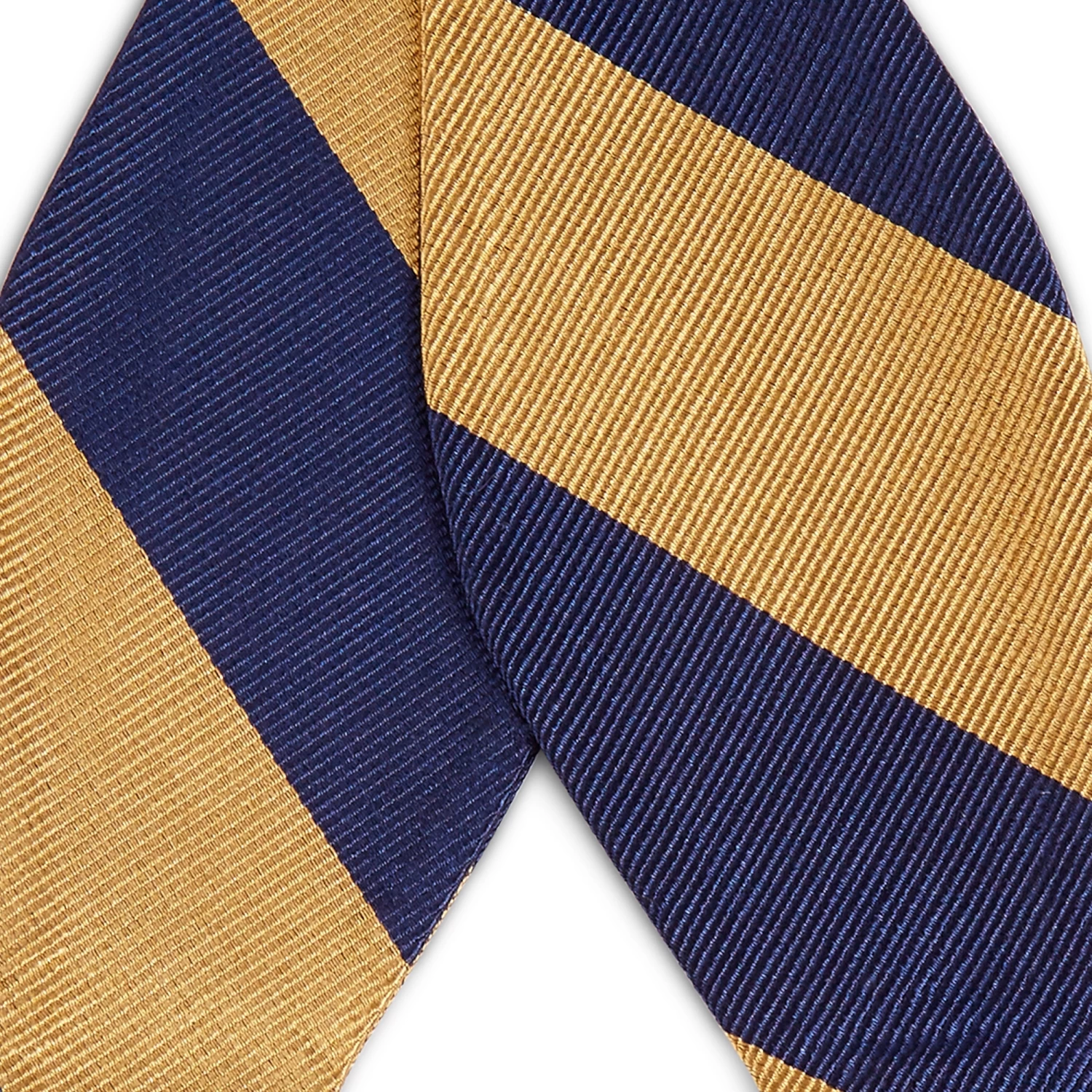 Golden & Navy Stripe Silk Self-Tie Bow Tie - Image 2