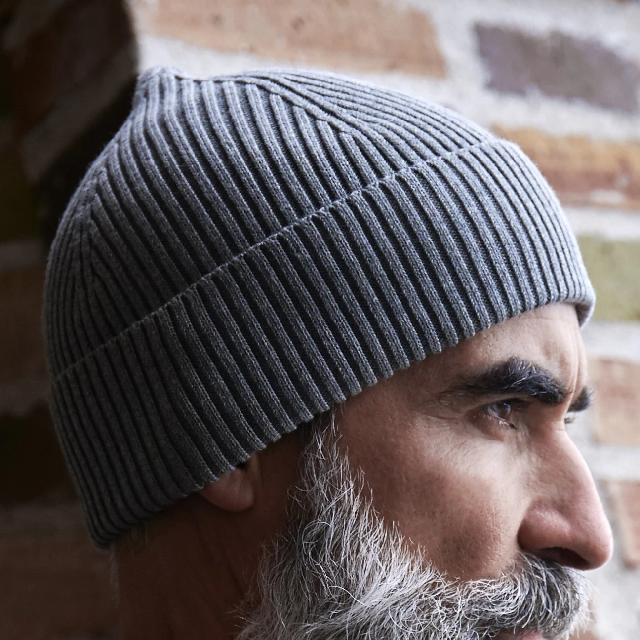Kite | Metallic Grey Lightweight Organic Cotton Chunky Knitted Rib Beanie - Image 6