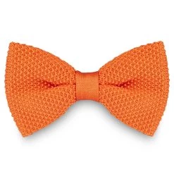 True Orange Knitted Pre-Tied Bow Tie
