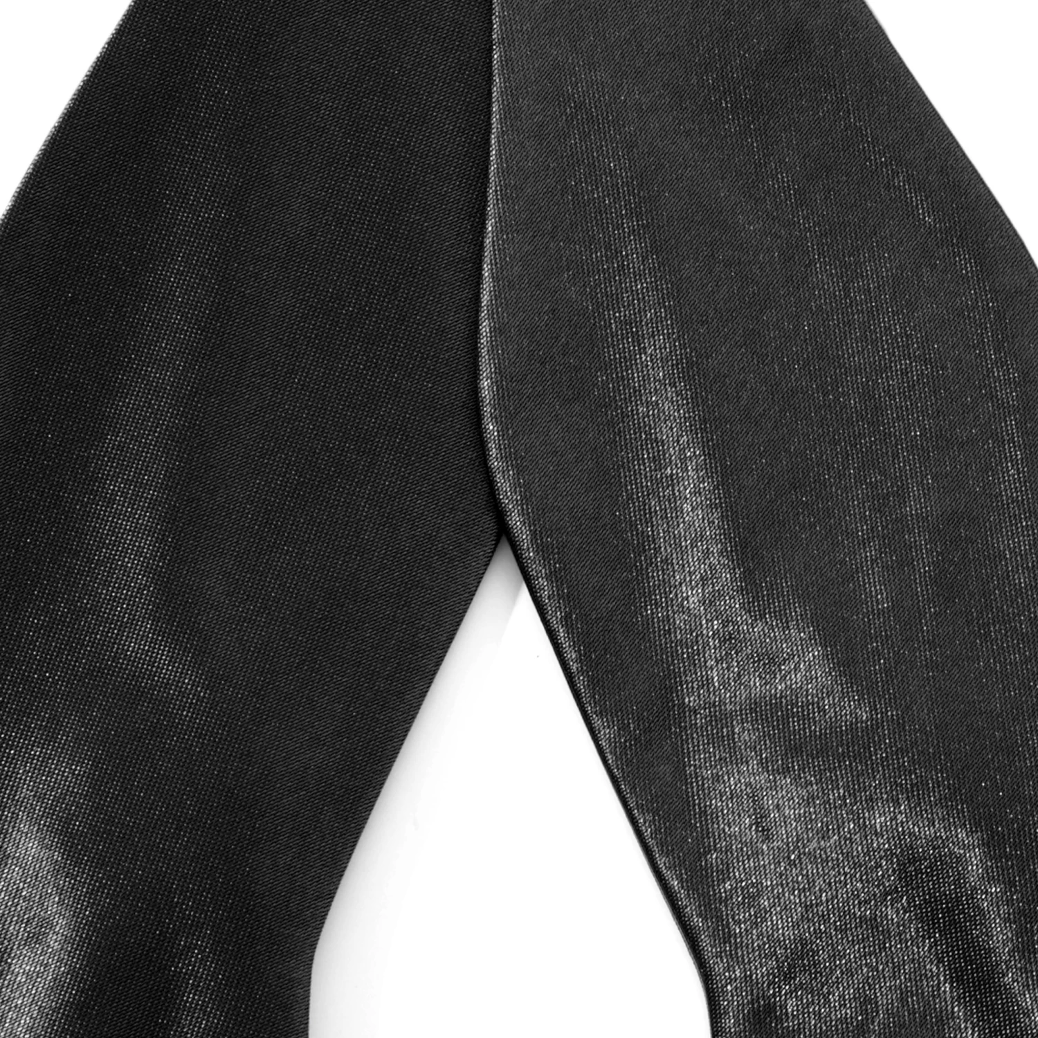 Black Shiny Basic Self-Tie Bow Tie - Image 2